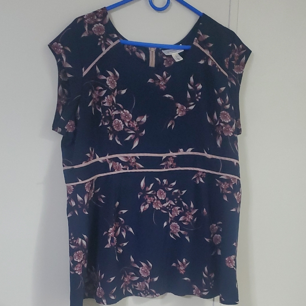 Boxy Pink and Blue Blouse with Relaxed Fit